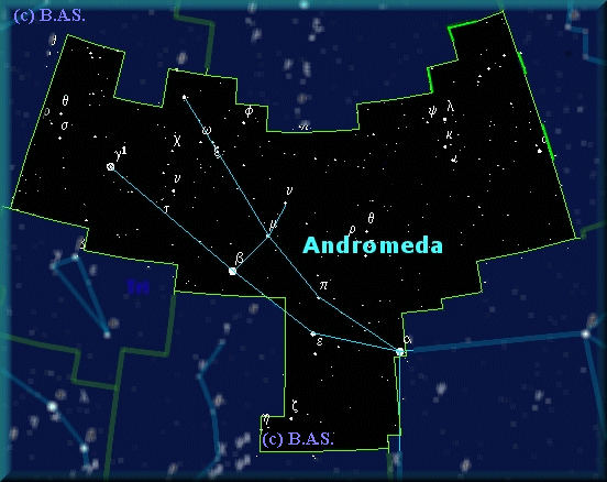 Sternbild Andromeda. Herbststernbild