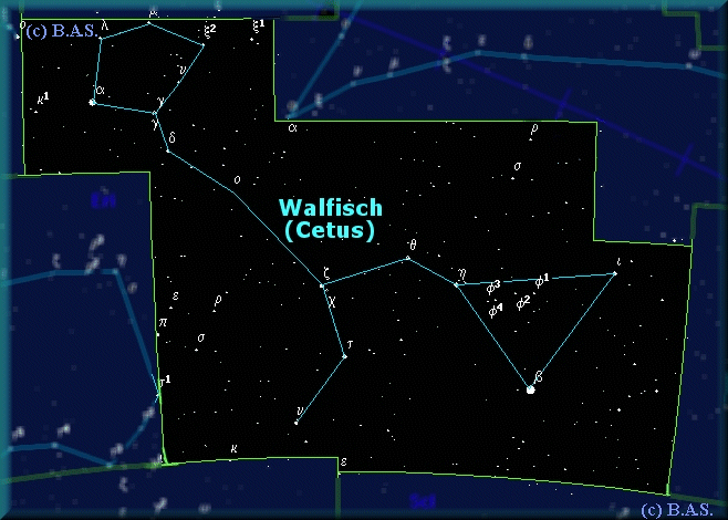 Sternbild Cetus, Walfisch, Ungeheuer